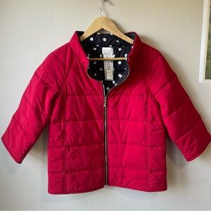 Chicos Red Crop Puffer Jacket